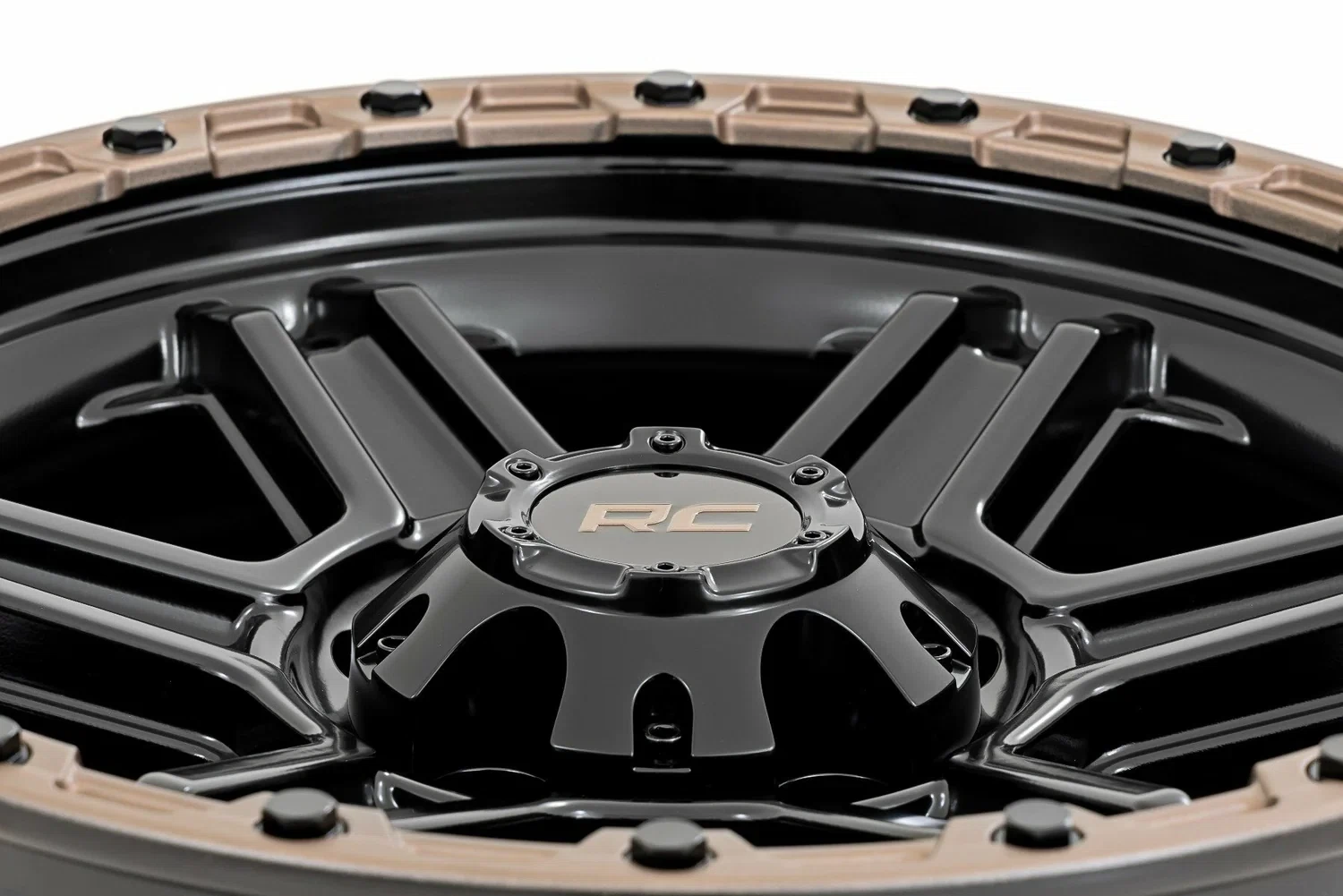 Rough Country 79 Series Wheel Black w_Bronze Ring 17x8.5 5x5.0 0mm 79170918